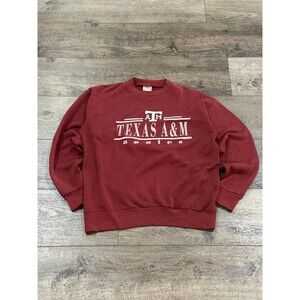 Vintage 90s Santee Texas A&M Aggies Crewneck Sweatshirt XL Maroon Made in USA